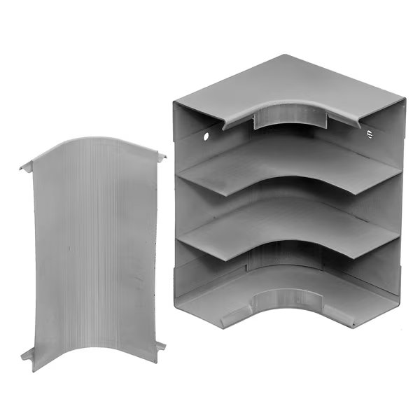 Metal Raceway, Large Radius Divided Internal Elbow, HBL6750 Series, Gray, Hubbell Wiring Device-Kellems, Mfr#: HBL6717DFOGY